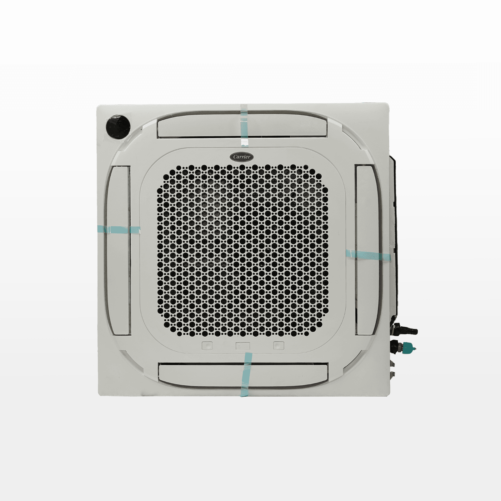 Unité intérieure cassette Carrier Inverter R32 avec façade blanche Dessous de la cassette de climatisation Carrier avec ventilateur et plaque