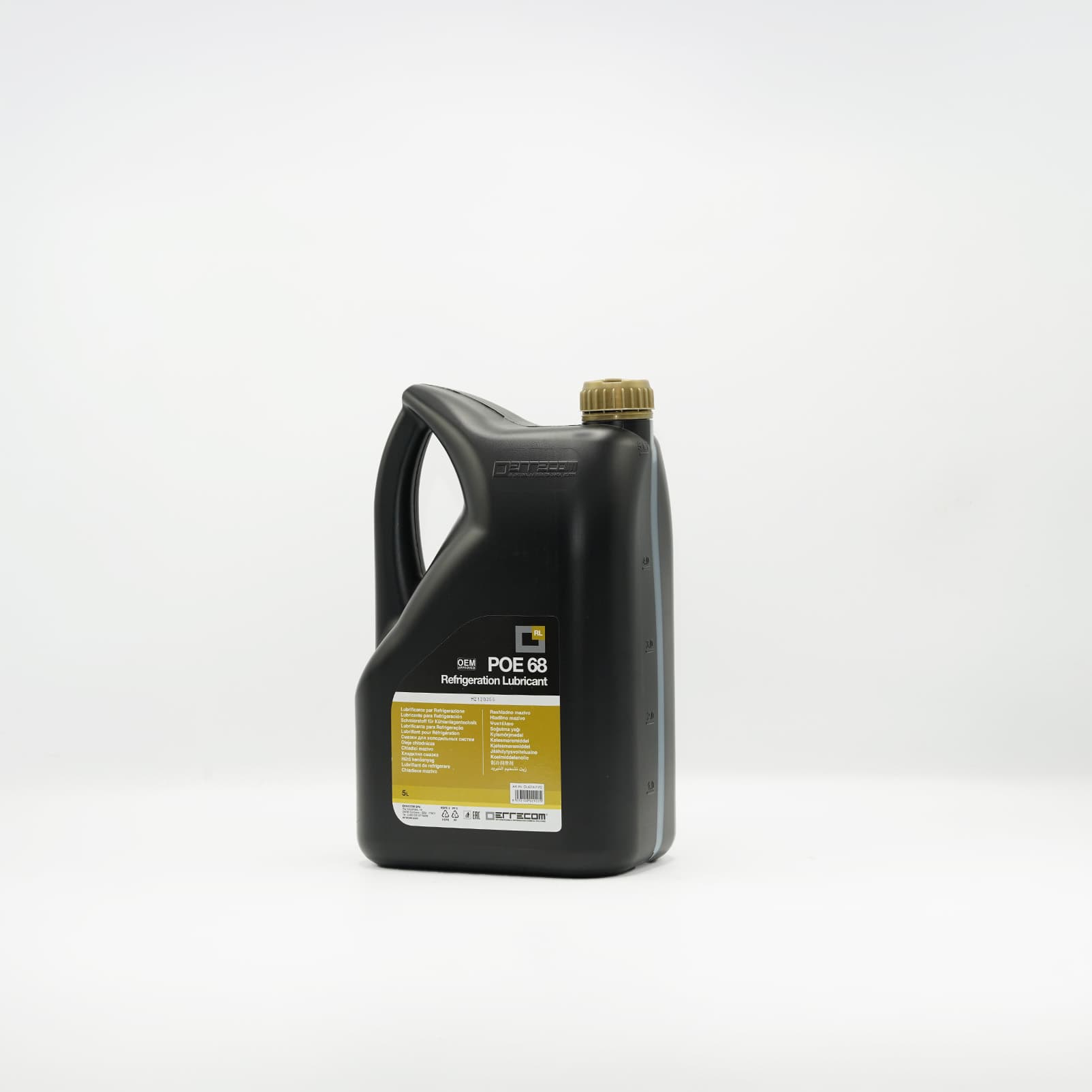 Huile frigorifique ERRECOM POE 68 en bidon de 5 L Bidon de 5 L d’huile frigorifique synthétique ERRECOM POE 68, grade ISO VG 68