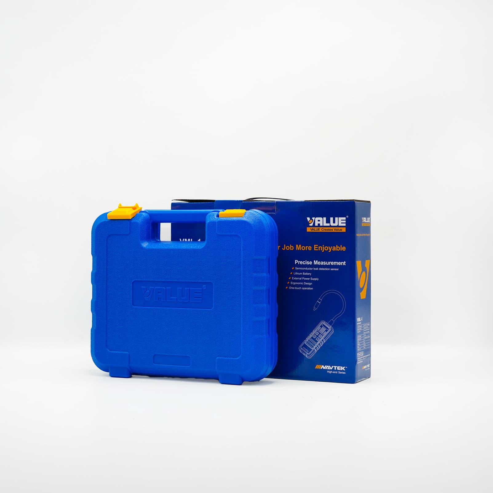 Mallette bleue et boîte du détecteur de fuite frigorigène VALUE VML-1