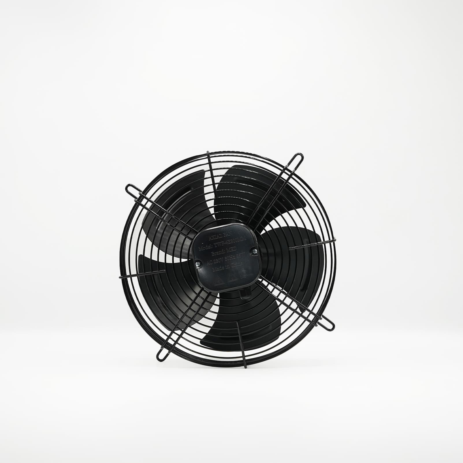 Ventilateur axial MED YWF4E400MM, 230 V, 170 W Face avant du ventilateur axial MED YWF4E400MM avec grille noire