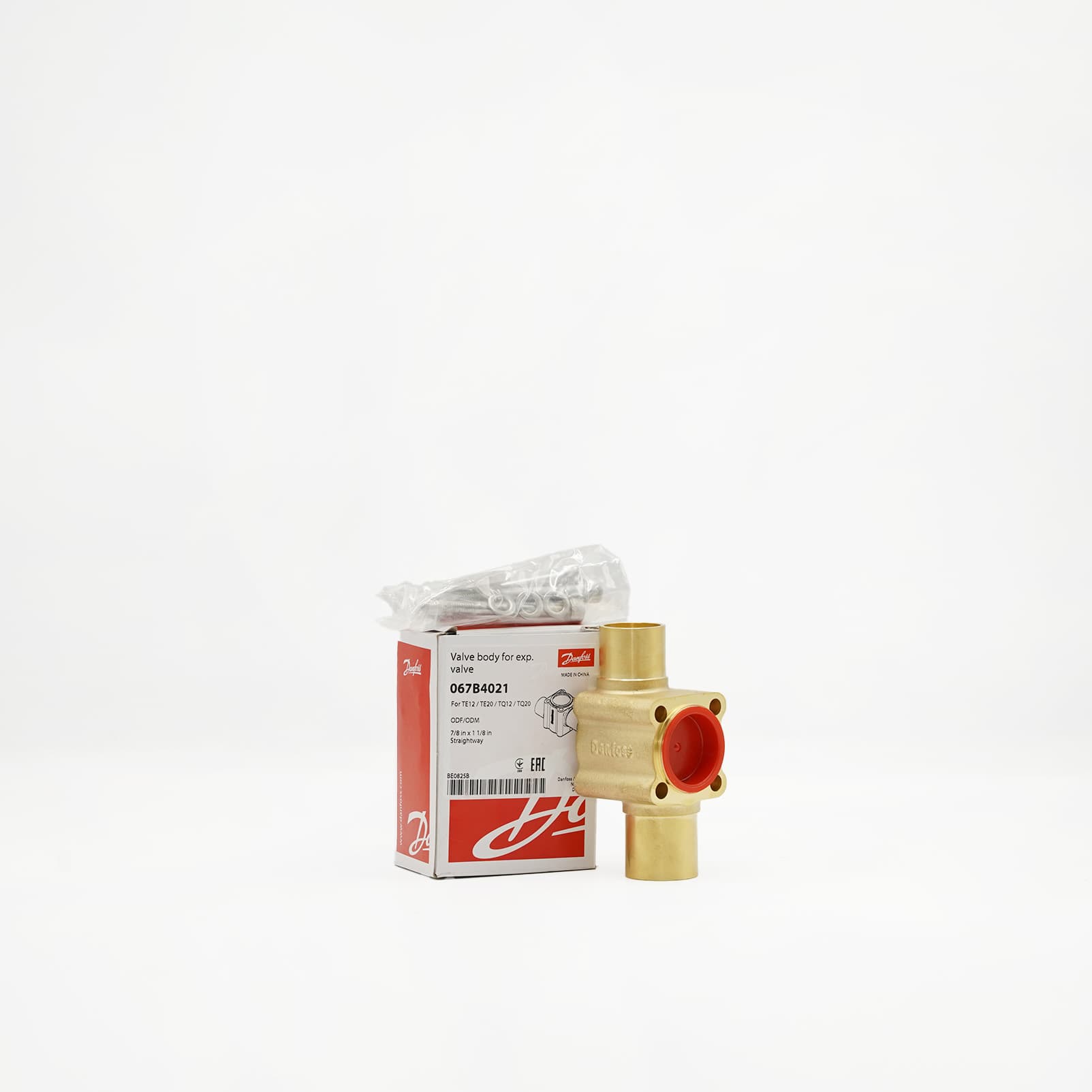 Boîte Danfoss du corps de détendeur droit 067B4021 pour TE12 et TE20, raccords 7/8 x 1 1/8