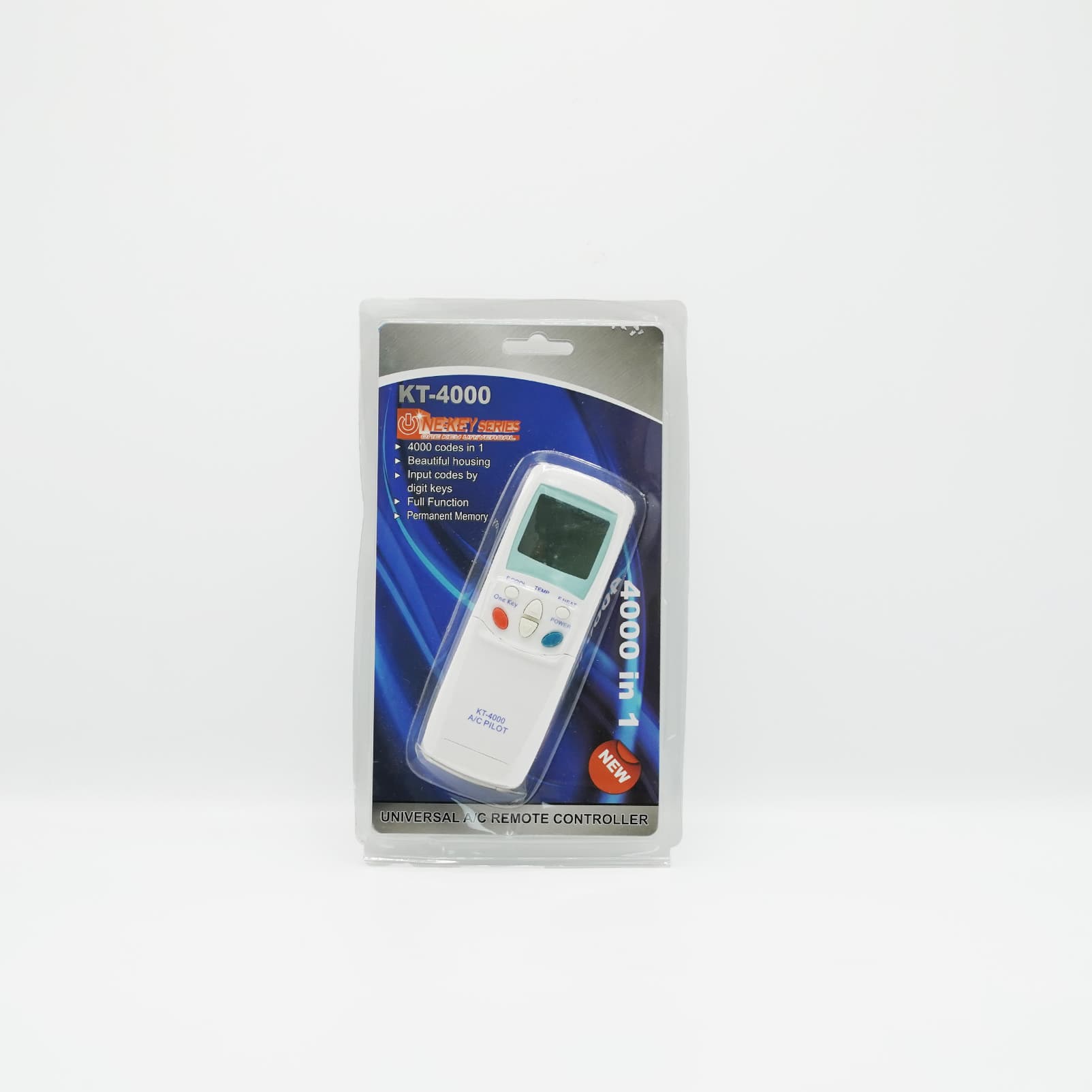 Télécommande universelle de climatisation KT-4000, 4000 codes Télécommande universelle de climatisation KT-4000 blanche dans son emballage 4000 codes