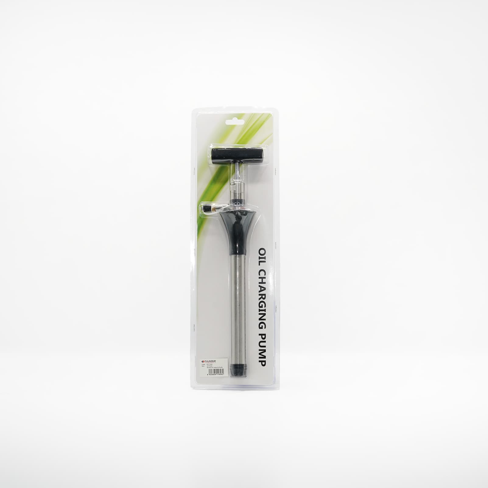 Pompe manuelle de charge d’huile THUNDER pour compresseur frigorifique Pompe manuelle de charge d’huile THUNDER avec poignée en T et tube plongeur dans son emballage