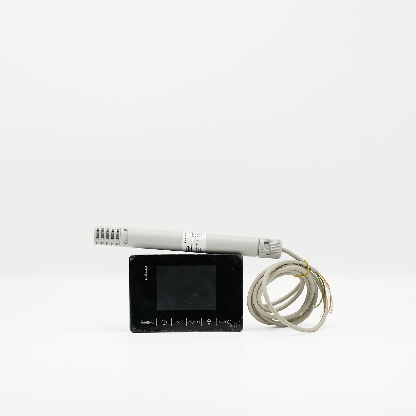 Contrôleur EVCO EVJ506N2VX3 noir avec sonde de température et humidité blanche