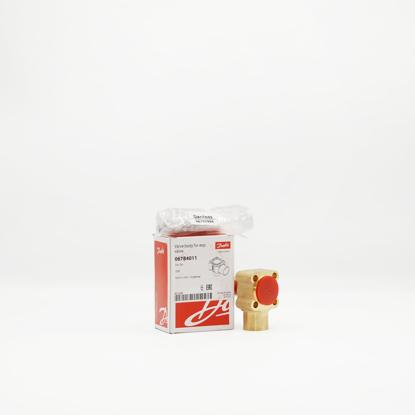 Boîte et corps de détendeur Danfoss TE5 en équerre 067B4011, raccords à souder 5/8 x 7/8