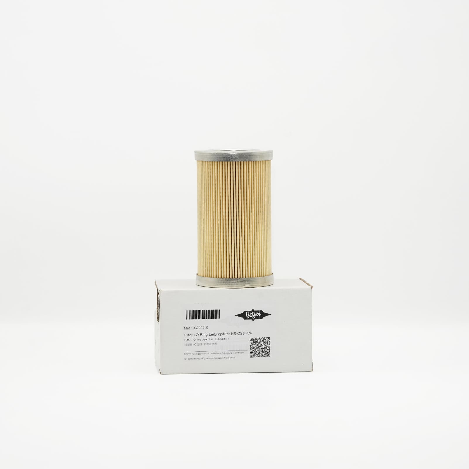Filtre à huile BITZER 36220410 avec joint pour HS/OS64/74 Cartouche filtre à huile BITZER 36220410 avec emballage HS/OS64/74 et joint torique